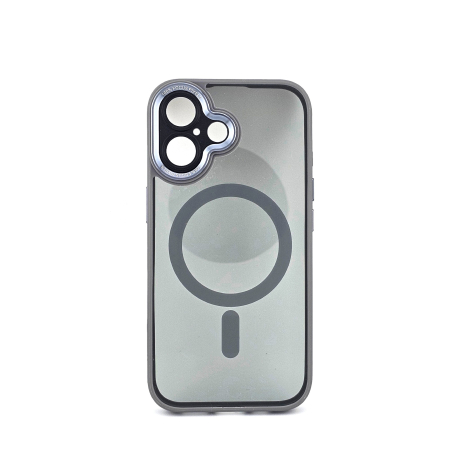 ✨TOATE PRODUSELE✨ - Husa de Protectie Compatibil cu iPhone 16 Plus, , Incarcare Wireless, Tehnologie Magsafe, Carcasa din TPU/ PC, Protectie Camera, Antisoc, Antizgariere, Gri - Transparent
