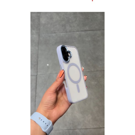 Husa de Protectie Compatibil cu iPhone 16 Plus, , Incarcare Wireless, Tehnologie Magsafe, Carcasa din TPU/ PC, Protectie Camera, Antisoc, Antizgariere, Mov (lila) - Transparent [2]