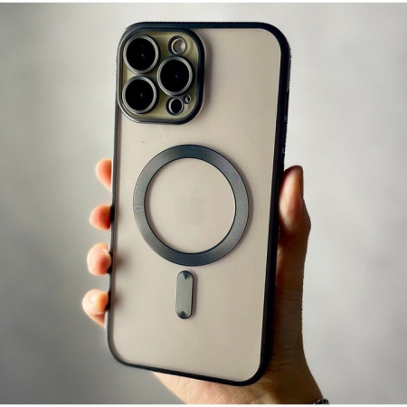 Husa de Protectie Compatibil cu iPhone 16 Pro, , Incarcare Wireless, Tehnologie Magsafe, Carcasa din TPU/ PC, Protectie Camera, Antisoc, Antizgariere, Negru - Transparent [4]