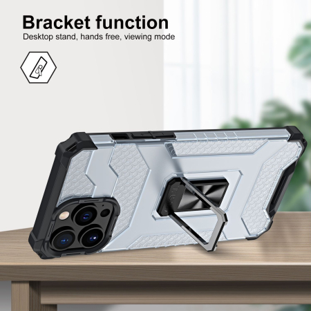 Husa de protectie compatibila cu Apple iPhone 13 Pro Max Acrylic Armor cu suport Negru [2]