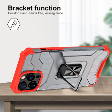 Husa de protectie compatibila cu Apple iPhone 13 Pro Max Acrylic Armor cu suport Rosu [5]