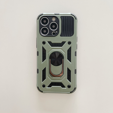 Husa de protectie compatibila cu Apple iPhone 13 Pro Max Defender Model 4 cu suport,Verde [2]