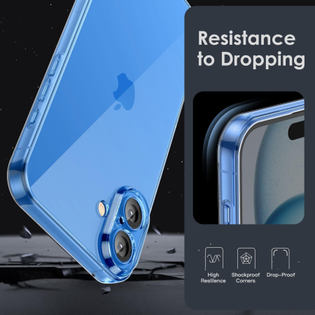Husa de Protectie, Compatibila cu Apple iPhone 16 Plus, TPU, Antisoc, Rezistenta la Impact, Protectie Camera, Transparenta [2]