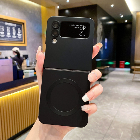 Husa de Protectie, , Compatibila cu Samsung Galaxy Z Flip5, Magsafe Pliabila, Incarcare Wireless, Negru [4]