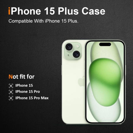 Husa de Protectie din Silicon, pentru Apple iPhone 15 Plus, PC, Antisoc, Rezistenta la Impact, Transparenta [5]