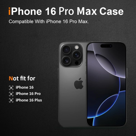 Husa de Protectie din Silicon, pentru Apple iPhone 16 Pro Max, PC, Antisoc, Rezistenta la Impact, Transparenta [1]
