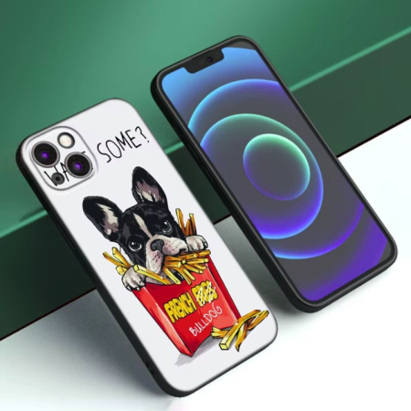 Husa de Protectie, , Husa de Protectie pentru iPhone 14 Pro Max, din TPU, Imprimeu Bulldog SOME, Alb [3]