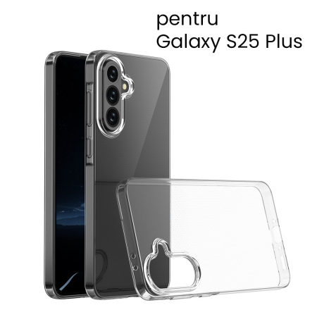 Husa de Protectie, , Husa de Protectie pentru Samsung Galaxy S25 Plus 5G, tip Carcasa, subtire din Silicon TPU Protect Plus, Transparenta [2]
