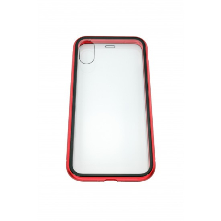 Husa de protectie Magnetic 360, Folie sticla inclusa, pentru Apple iPhone X, Rosu [2]