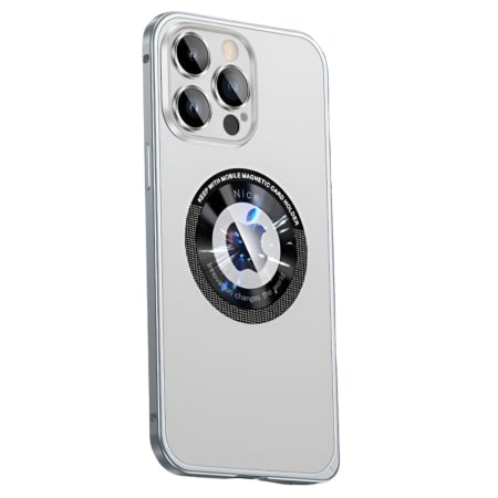 ✨TOATE PRODUSELE✨ - Husa de Protectie MagSafe Compatibila cu iPhone 15 Pro, , Carcasa din Metal, Incarcare Wireless, Acoperire Completa, Protectie Camera, Antisoc, Antizgariere, Antialunecare, Gri Metalizat