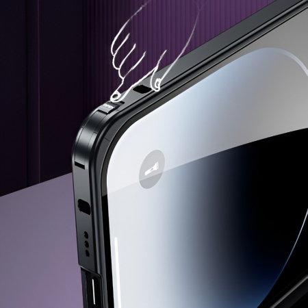 Husa de Protectie MagSafe Compatibila cu iPhone 15 Pro, , Carcasa din Metal, Incarcare Wireless, Acoperire Completa, Protectie Camera, Antisoc, Antizgariere, Antialunecare, Negru Metalizat [1]