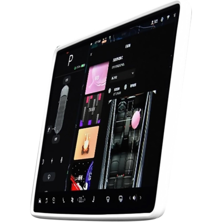 Husa de Protectie Margini Ecran Frontal Tesla, Flipp, Compatibil cu Tesla Model 3/Y, din TPE, Alb [2]