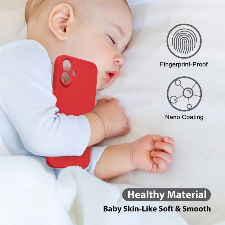 Husa de Protectie Matte TPU, , pentru Apple iPhone 16 Plus, Protectie Camera, Antisoc, Antizgariere, Antialunecare, Acoperire Completa, Rosu [2]