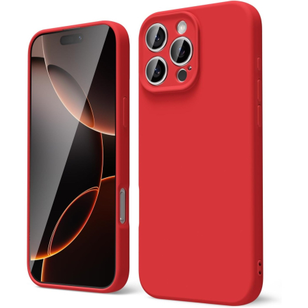 ✨TOATE PRODUSELE✨ - Husa de Protectie Matte TPU, , pentru Apple iPhone 16 Pro Max, Protectie Camera, Antisoc, Antizgariere, Antialunecare, Acoperire Completa, Rosu