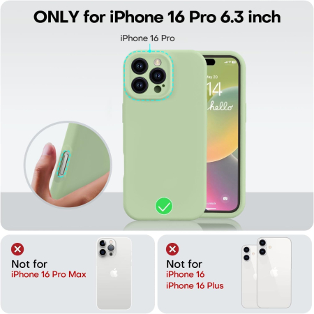 Husa de Protectie Matte TPU, , pentru Apple iPhone 16 Pro, Protectie Camera, Antisoc, Antizgariere, Antialunecare, Acoperire Completa, Verde [2]