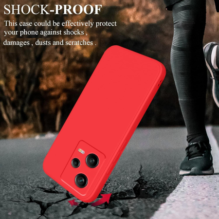 Husa de Protectie Matte TPU, , pentru Xiaomi Redmi 12 Pro, Protectie Camera, Antisoc, Antizgariere, Antialunecare, Acoperire Completa, Rosu [2]