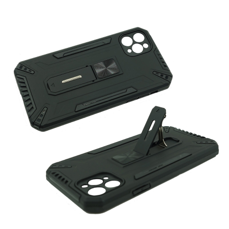 Husa de protectie pentru Apple iPhone 12 Defender Sergeant Brave cu suport, Negru [2]