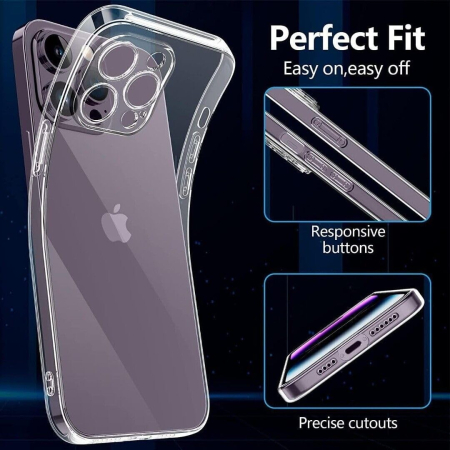 Husa de Protectie, , pentru Apple iPhone 16 Pro Max, TPU, Antisoc, Rezistenta la Impact, Protectie Camera, Transparenta [6]