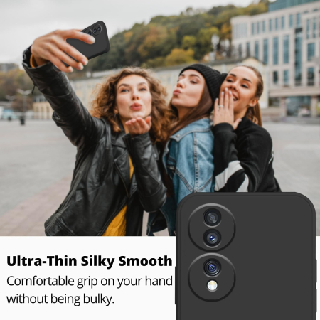 Husa de Protectie, , pentru Honor 70, Liquid Silicone, cu Microfibra pe Interior, Protectie Antisoc, Compatibil Incarcare Wireless, Negru [5]