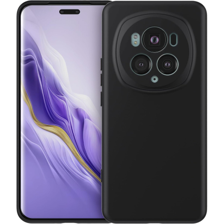 Husa de Protectie, , pentru Honor Magic 6 Pro, Liquid Silicone, cu Microfibra pe Interior, Protectie Antisoc, Compatibil Incarcare Wireless, Negru [5]