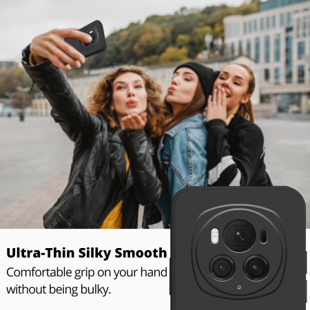 Husa de Protectie, , pentru Honor Magic 6 Pro, Liquid Silicone, cu Microfibra pe Interior, Protectie Antisoc, Compatibil Incarcare Wireless, Negru [7]