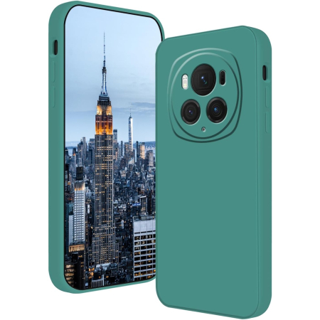 ✨TOATE PRODUSELE✨ - Husa de Protectie, , pentru Honor Magic 6 Pro, Liquid Silicone, cu Microfibra pe Interior, Protectie Antisoc, Compatibil Incarcare Wireless, Verde