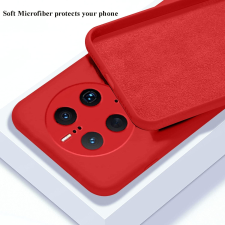 Husa de Protectie, , pentru Huawei Mate 50 Pro, Liquid Silicone, cu Microfibra pe Interior, Protectie Antisoc, Compatibil Incarcare Wireless, Rosu [7]