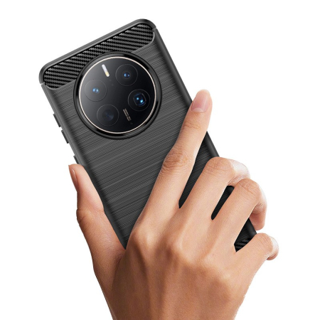 Husa de Protectie pentru Huawei Mate 50 Pro, , Protectie 360, din TPU cu element de Carbon, Anti Alunecare, 1.8 mm, Negru [2]