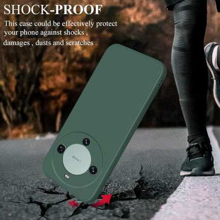 Husa de Protectie, , pentru Huawei Mate 60 Pro, Liquid Silicone, cu Microfibra pe Interior, Protectie Antisoc, Compatibil Incarcare Wireless, Verde [4]