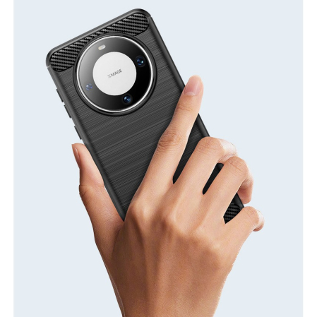Husa de Protectie pentru Huawei Mate 60 Pro, , Protectie 360, din TPU cu element de Carbon, Anti Alunecare, 1.8 mm, Negru [5]