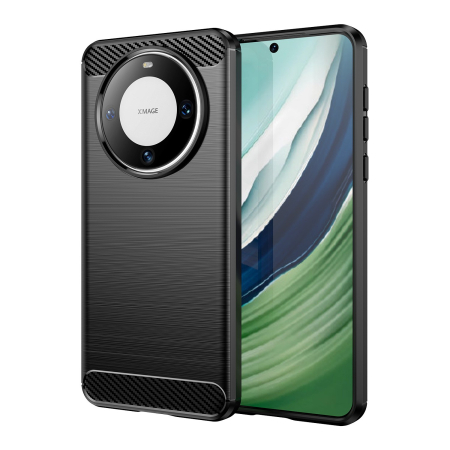 Husa de Protectie pentru Huawei Mate 60 Pro, , Protectie 360, din TPU cu element de Carbon, Anti Alunecare, 1.8 mm, Negru [4]