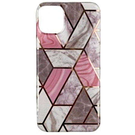 ✨TOATE PRODUSELE✨ - Husa de Protectie, , pentru Huawei P Smart 2021, din TPU Soft IMD, Marble Geometric, Alb