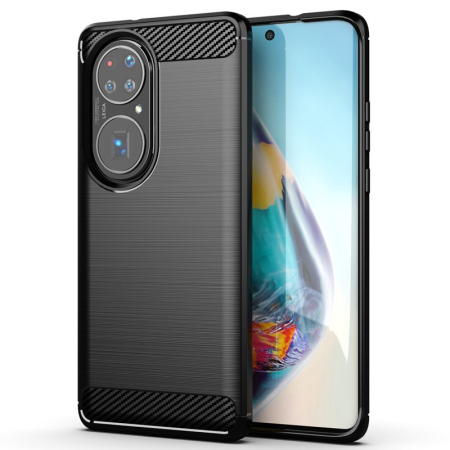 ✨TOATE PRODUSELE✨ - Husa de Protectie pentru Huawei P50 Pro, , Protectie 360, din TPU cu element de Carbon, Anti Alunecare, 1.8 mm, Negru