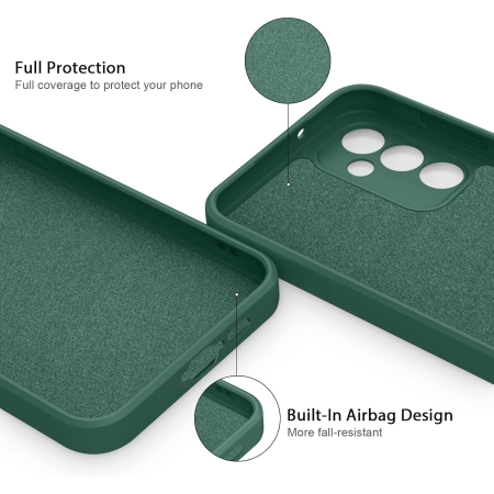 Husa de Protectie, , pentru Huawei P60 Pro, Liquid Silicone, cu Microfibra pe Interior, Protectie Antisoc, Compatibil Incarcare Wireless, Verde [6]