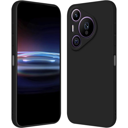 ✨TOATE PRODUSELE✨ - Husa de Protectie, , pentru Huawei Pura 70, Liquid Silicone, cu Microfibra pe Interior, Protectie Antisoc, Compatibil Incarcare Wireless, Negru