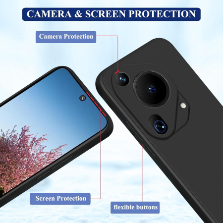 Husa de Protectie, , pentru Huawei Pura 70, Liquid Silicone, cu Microfibra pe Interior, Protectie Antisoc, Compatibil Incarcare Wireless, Negru [3]