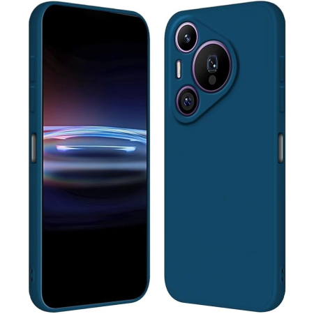 ✨TOATE PRODUSELE✨ - Husa de Protectie, , pentru Huawei Pura 70 Pro, Liquid Silicone, cu Microfibra pe Interior, Protectie Antisoc, Compatibil Incarcare Wireless, Albastru