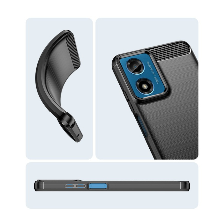 Husa de Protectie pentru Motorola Moto G04 5G / Moto G24 5G, , Protectie 360, din TPU cu element de Carbon, Anti Alunecare, 1.8 mm, Negru [5]