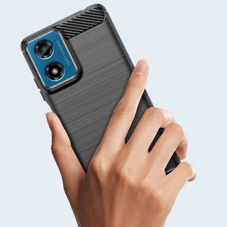 Husa de Protectie pentru Motorola Moto G04 5G / Moto G24 5G, , Protectie 360, din TPU cu element de Carbon, Anti Alunecare, 1.8 mm, Negru [3]