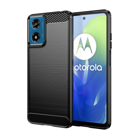 Husa de Protectie pentru Motorola Moto G04 5G / Moto G24 5G, , Protectie 360, din TPU cu element de Carbon, Anti Alunecare, 1.8 mm, Negru [6]