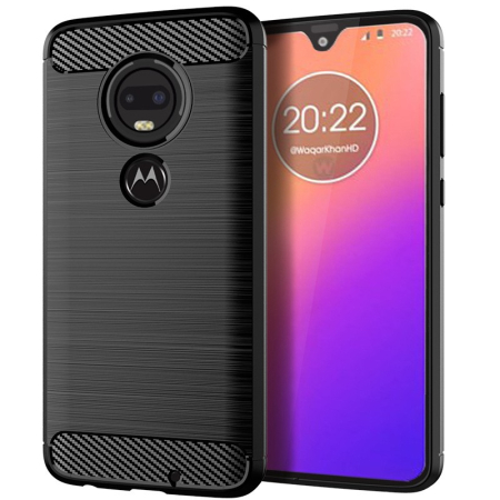 ✨TOATE PRODUSELE✨ - Husa de Protectie pentru Motorola Moto G22, , Protectie 360, din TPU cu element de Carbon, Anti Alunecare, 1.8 mm, Negru