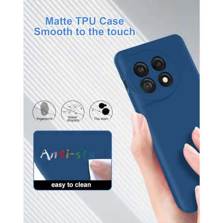 Husa de Protectie, , pentru OnePlus 11 5G, Liquid Silicone, cu Microfibra pe Interior, Protectie Antisoc, Compatibil Incarcare Wireless, Albastru [5]