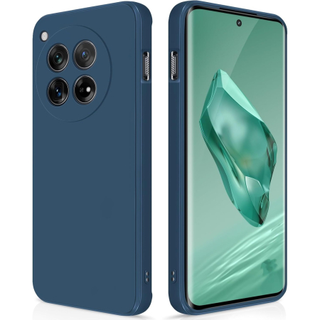 ✨TOATE PRODUSELE✨ - Husa de Protectie, , pentru OnePlus 12 5G, Liquid Silicone, cu Microfibra pe Interior, Protectie Antisoc, Compatibil Incarcare Wireless, Albastru