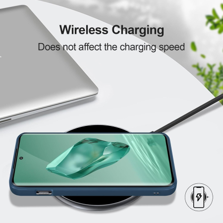 Husa de Protectie, , pentru OnePlus 12 5G, Liquid Silicone, cu Microfibra pe Interior, Protectie Antisoc, Compatibil Incarcare Wireless, Albastru [1]