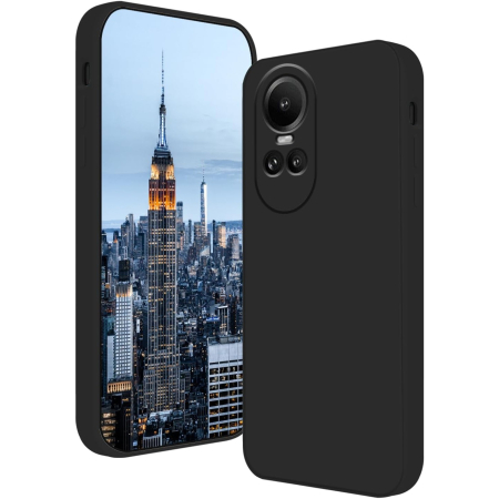 ✨TOATE PRODUSELE✨ - Husa de Protectie, , pentru Oppo Reno 10 Pro 5G, Liquid Silicone, cu Microfibra pe Interior, Protectie Antisoc, Compatibil Incarcare Wireless, Negru