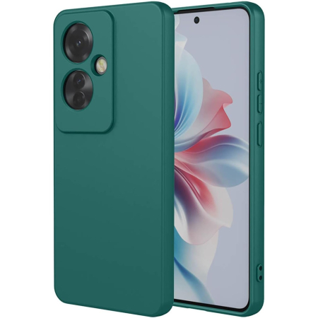 ✨TOATE PRODUSELE✨ - Husa de Protectie, , pentru Oppo Reno 11 F, Liquid Silicone, cu Microfibra pe Interior, Protectie Antisoc, Compatibil Incarcare Wireless, Verde
