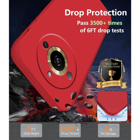 Husa de Protectie, , pentru Realme 11 Pro Plus, Liquid Silicone, cu Microfibra pe Interior, Protectie Antisoc, Compatibil Incarcare Wireless, Rosu [4]