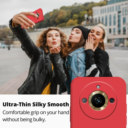 Husa de Protectie, , pentru Realme 11 Pro Plus, Liquid Silicone, cu Microfibra pe Interior, Protectie Antisoc, Compatibil Incarcare Wireless, Rosu [5]