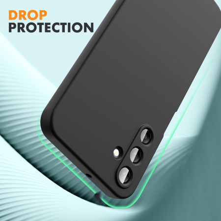Husa de Protectie, , pentru Samsung Galaxy A15, Liquid Silicone, cu Microfibra pe Interior, Protectie Antisoc, Compatibil Incarcare Wireless, Negru [3]