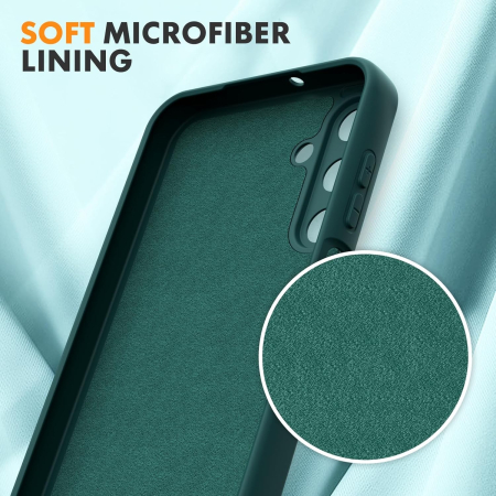 Husa de Protectie, , pentru Samsung Galaxy A15, Liquid Silicone, cu Microfibra pe Interior, Protectie Antisoc, Compatibil Incarcare Wireless, Verde [4]